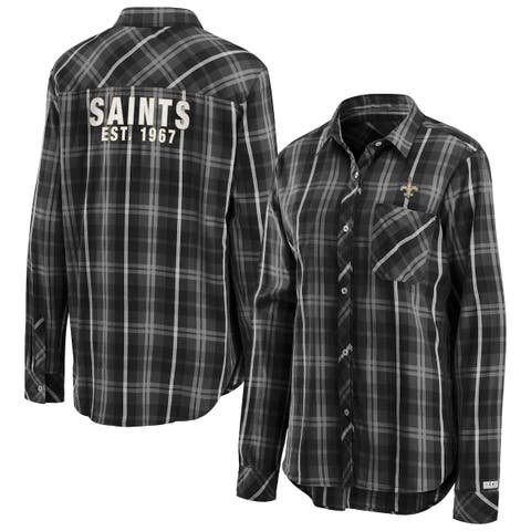 Pittsburgh Penguins Antigua Stance Plaid Button-Up Long Sleeve Shirt -  Black/Gray