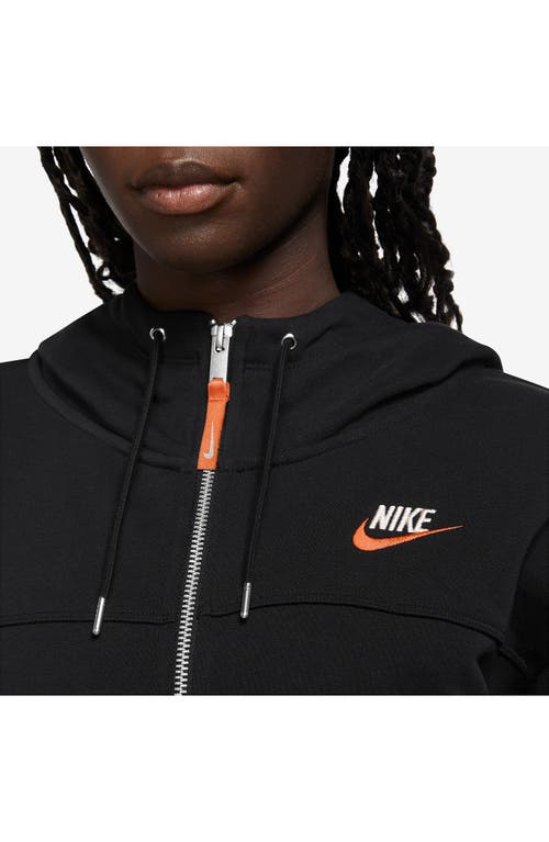 Shop Nike Utility Fleece Hoodie In Black/black/safety Orange