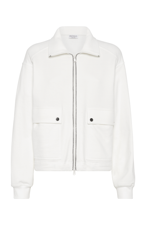 Shop Brunello Cucinelli Cotton French Terry Sweatshirt In Off-white