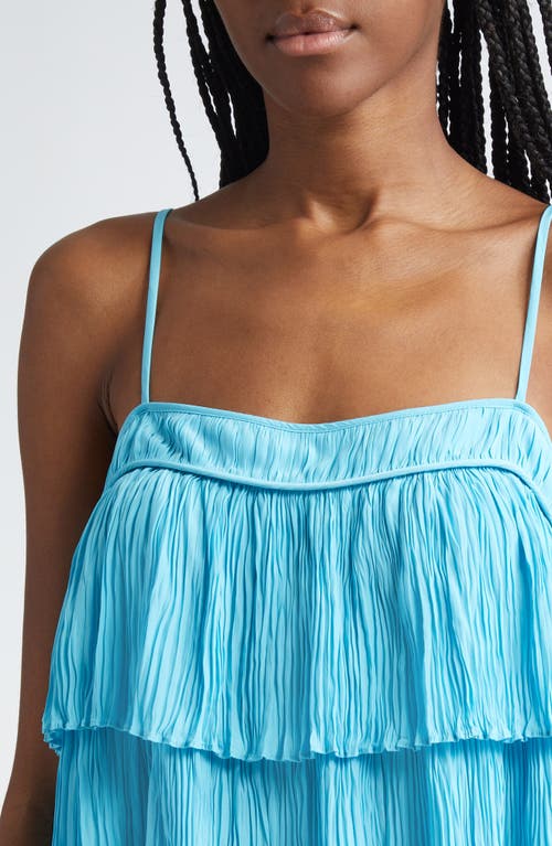 Shop Ramy Brook Eula Tiered Pleated Ruffle Camisole In Isola Blue