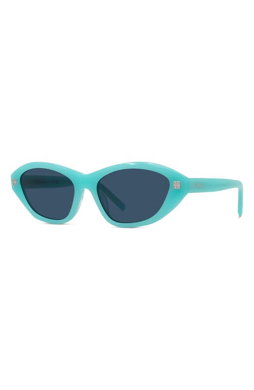 Shop Givenchy Gv Day 55mm Cat Eye Sunglasses In Shiny Light Blue/blue