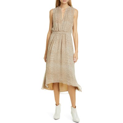 Joie Hilarie Snake Print Silk Georgette Dress, Brown