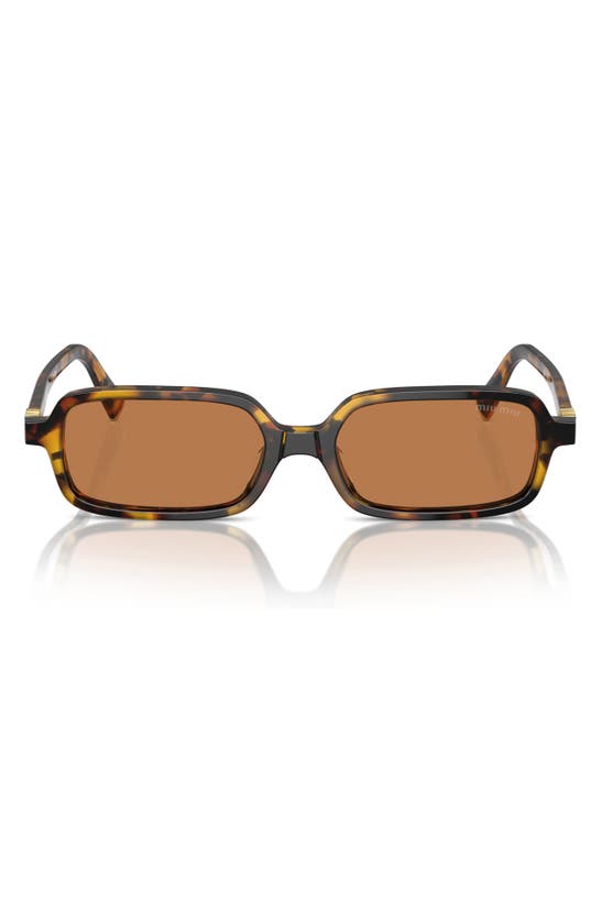 Miu Miu 51mm Rectangular Sunglasses In Blond Havana