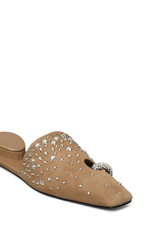 Shop Tory Burch Pierced Mule In River Rock/crystal