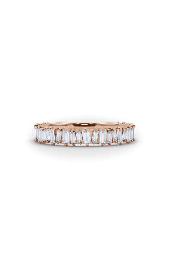 Shop Hautecarat Lab Created Baguette Diamond Band Ring In 18k Rose Gold