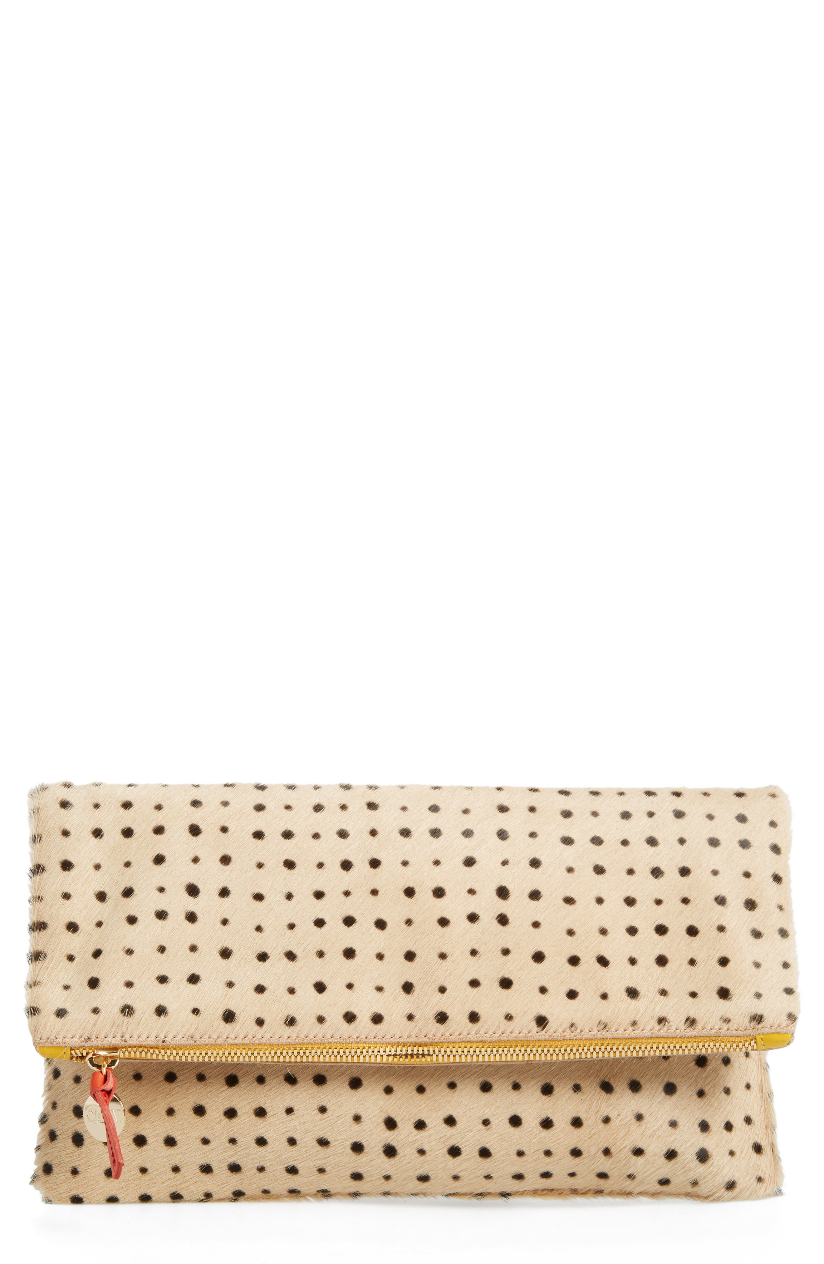 clare v calf hair clutch