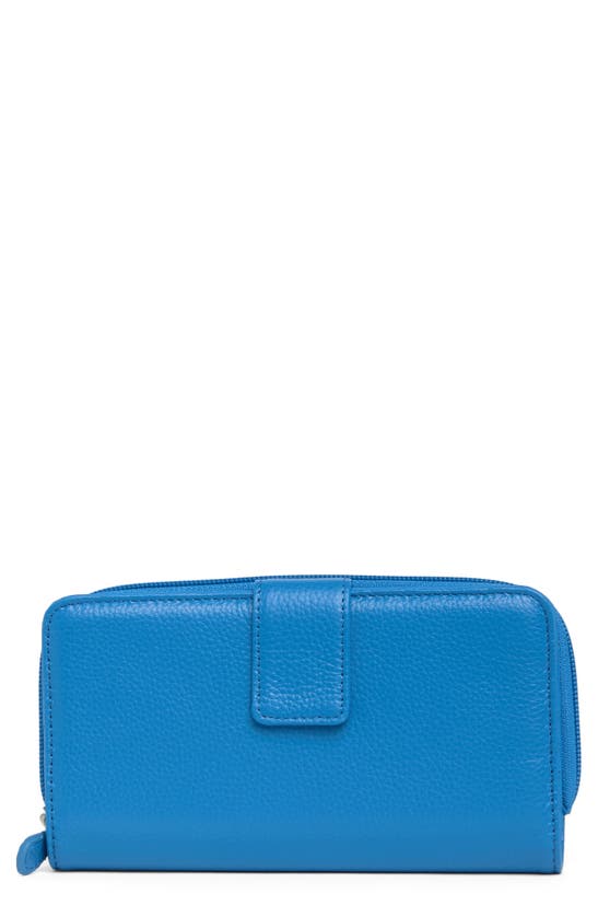 Mundi Small Leather Goods All-in-one Leather Continental Wallet In French Blue