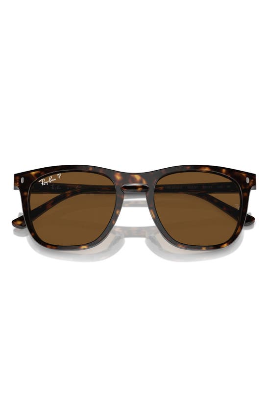 Shop Ray Ban Ray-ban 53mm Polarized Square Sunglasses In Havana