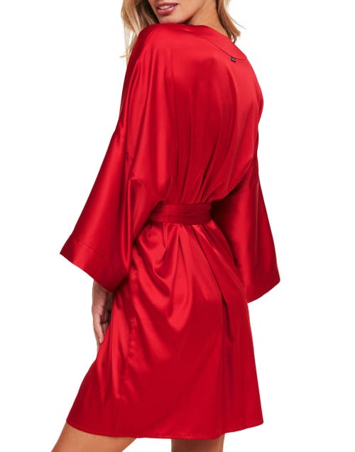 Adore Me Izabella Kimono Robe In Dark Red