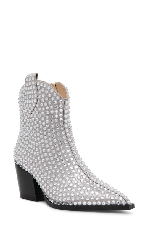 Shop Betsey Johnson Neil Studded Western Boot In Silver