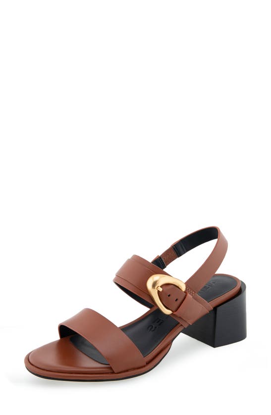 Shop Aerosoles Nova Block Heel Sandal In Ginger Bread Leather
