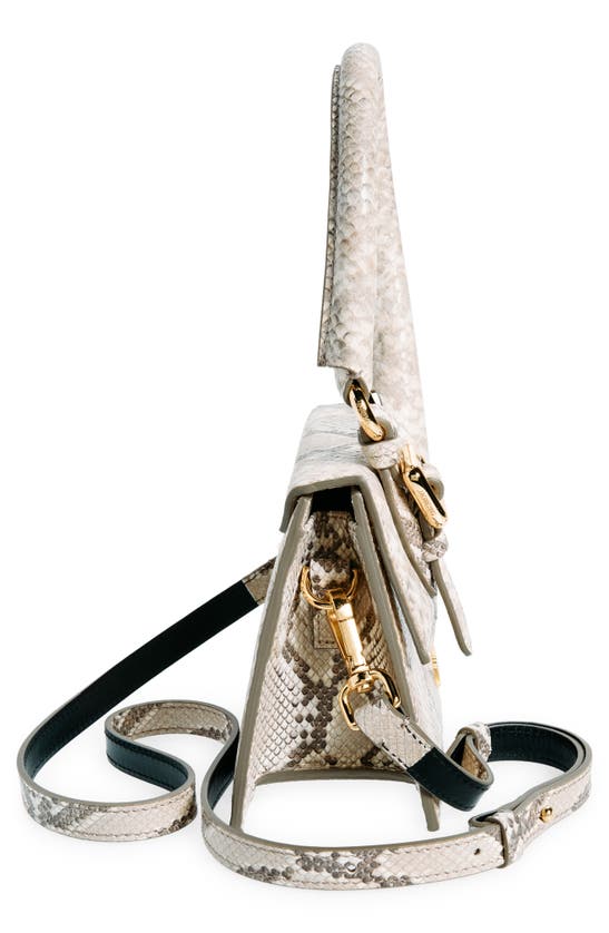Jacquemus Le Chiquito Moyen Snakeskin Embossed Leather Top Handle Bag In Beige 150
