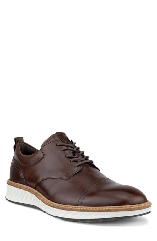 Shop Ecco St.1 Hybrid Cap Toe Derby In Cocoa Brown