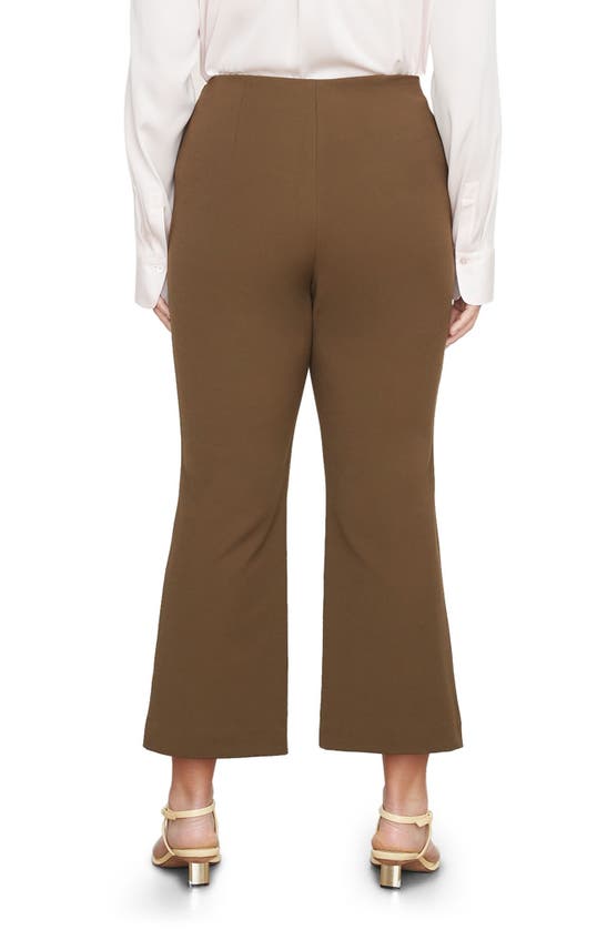 Vince Crop Flare Trousers In Olive Night