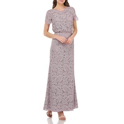 Js Collections Blouson Lace Gown, Beige