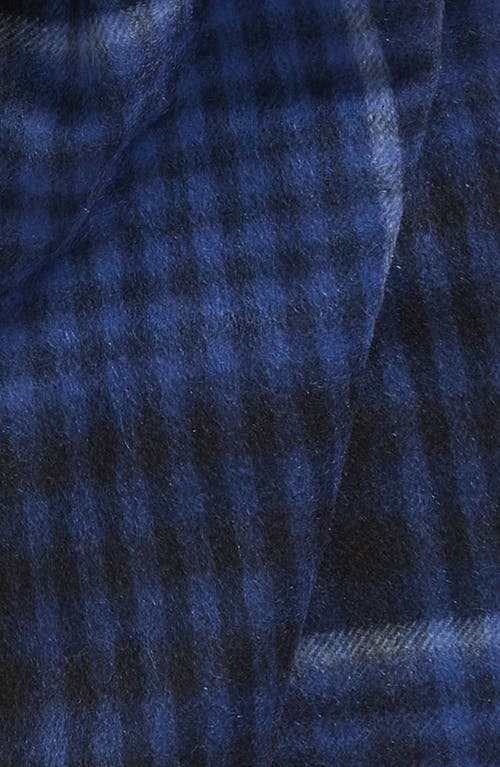 Shop Nordstrom Plaid Cashmere Scarf In Blue- Black Combo