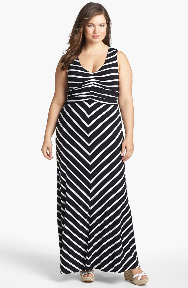 Felicity & Coco Stripe Jersey Maxi Dress (Plus Size) (Nordstrom ...