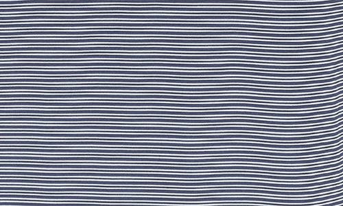 Cutter & Buck Forge Eco Double Stripe Stretch Recycled Mens Polo In Navy Blue/white