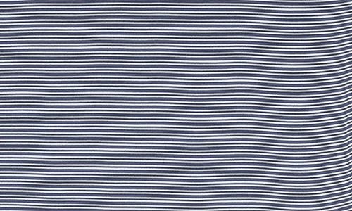 Shop Cutter & Buck Double Stripe Performance Recycled Polyester Polo In Navy Blue/white