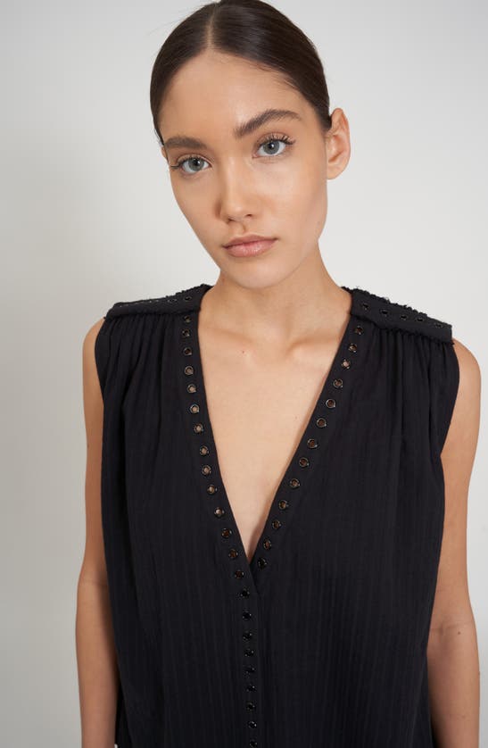 Shop Rebecca Minkoff Crosby Grommet Sleeveless Top In True Black