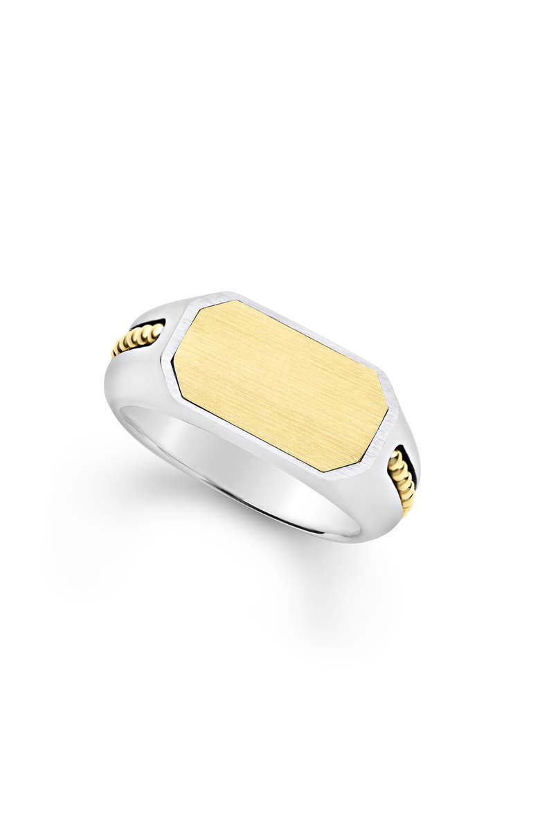 LAGOS Anthem Satin Signet Ring, Main, color, Two-Tone