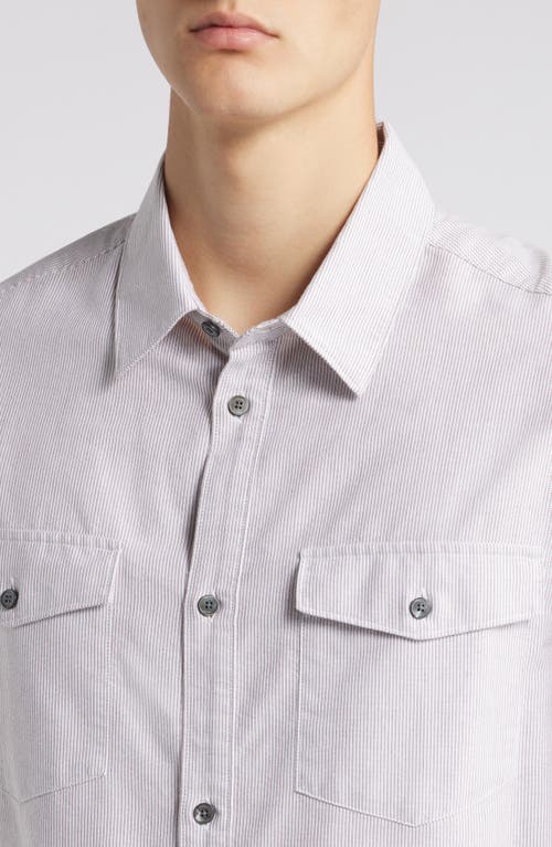 Shop Frame Classic Pinstripe Button-up Shirt In Lavender Stripe