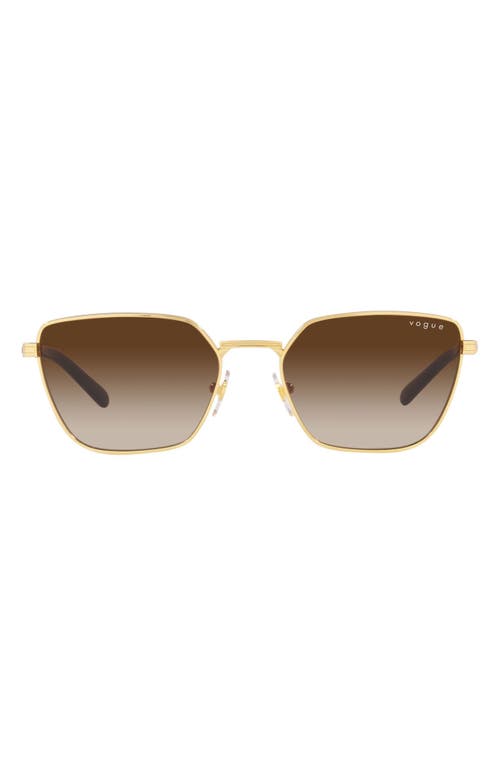 VOGUE 53mm Gradient Rectangular Sunglasses in Gold