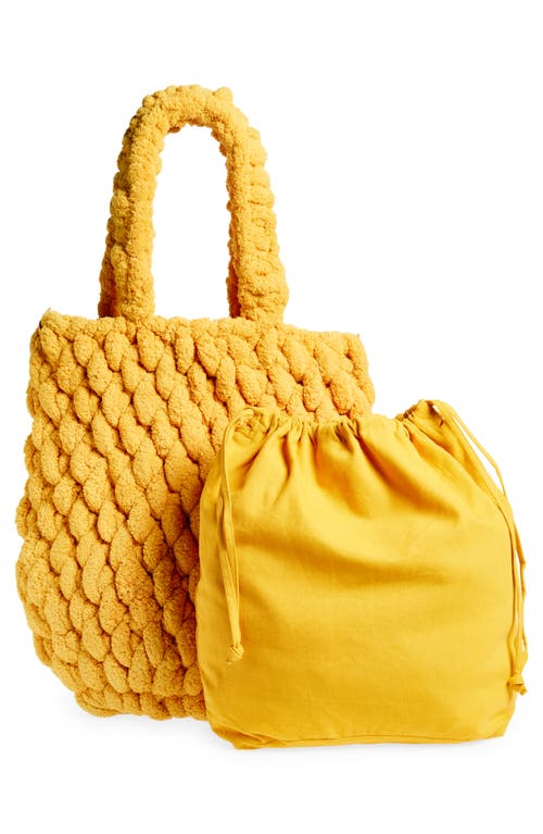 Shop Jw Anderson Large Chenille Blanket Tote In Mustard