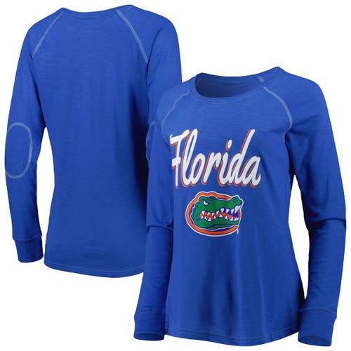 BOXERCRAFT Women's Royal Florida Gators Payton Elbow Patch Slub Raglan Long Sleeve T-Shirt