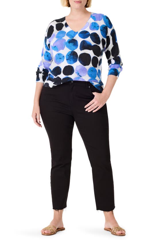 Shop Nic + Zoe Nic+zoe Supersoft Midnight Dot Sweater In Blue Multi