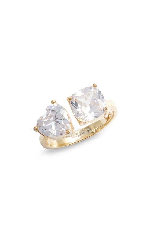 Two Stone Cubic Zirconia Ring in Gold