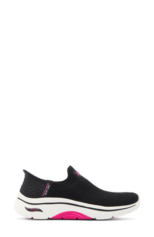 Shop Skechers Go Walk Arch Fit 2.0 Slip-on Sneaker In Black/hot Pink