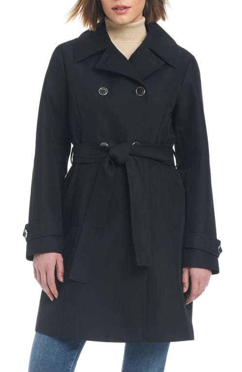 Double Breasted Trench Coat in Black