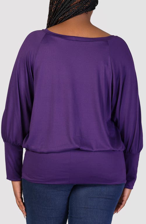 Shop 24seven Comfort Apparel Long Sleeve Jersey Top In Purple