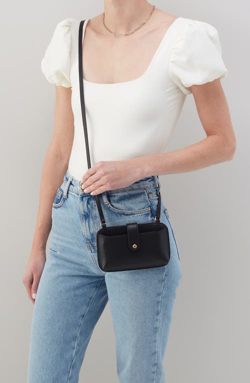 Hobo Vida Leather Phone Crossbody Bag In Black Biscuit
