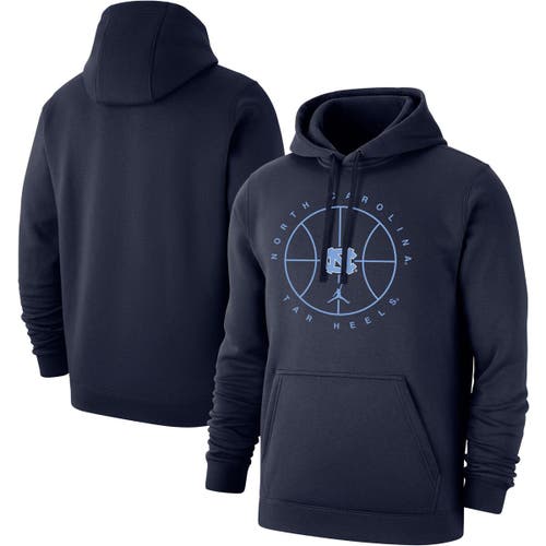 Men's Jordan Brand Navy North Carolina Tar Heels Basketball Icon Club Fleece Pullover Hoodie