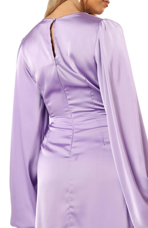 Petal And Pup Petal & Pup Emillia Balloon Sleeve Satin Minidress In Purple