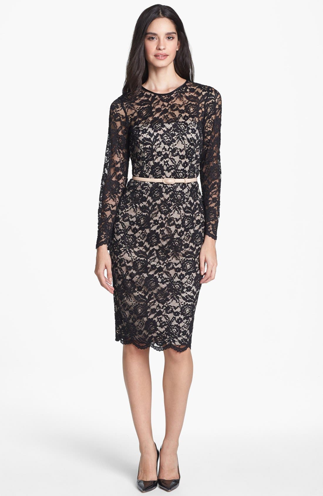 Maggy London Embroidered Lace Overlay Midi Dress (Regular & Petite ...