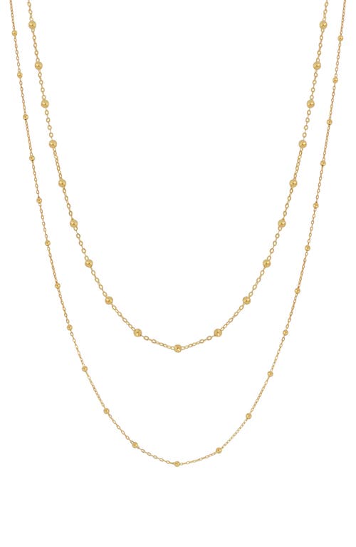 Bony Levy 14K Gold Bead Station Layered Chain Necklace in 14K Yellow Gold 