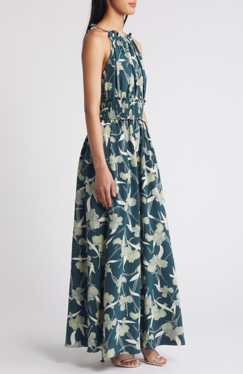 Shop Chelsea28 Print Maxi Sundress In Green Abstract Iris