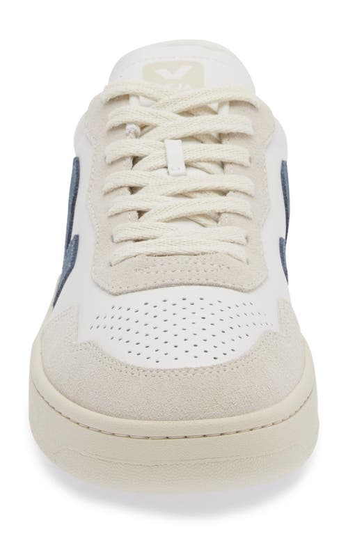 Shop Veja V-90 Leather Sneaker In Extra-white California