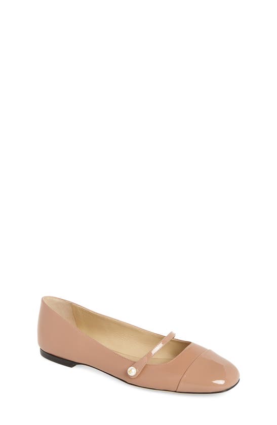 Shop Jimmy Choo Elisa Flat In Ballet Pink