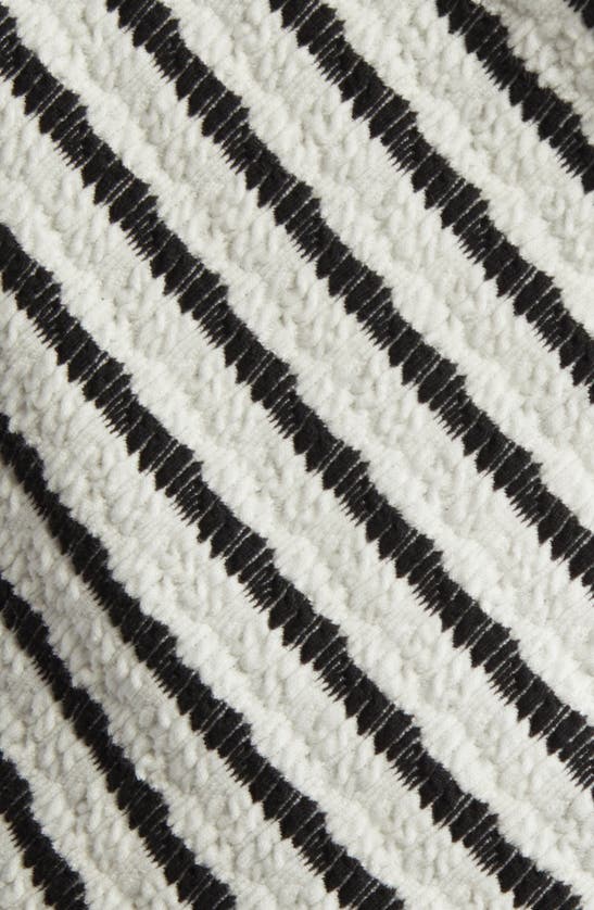 Loveappella Stripe Wrap Knit Top In Black/ Nat