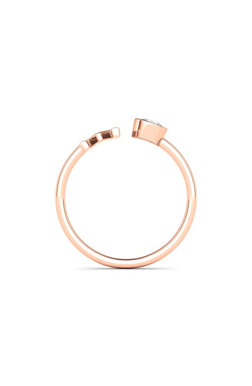 Hautecarat Letter Lab Created Diamond 18k Rose Gold Ring In 18k Rose Gold - M