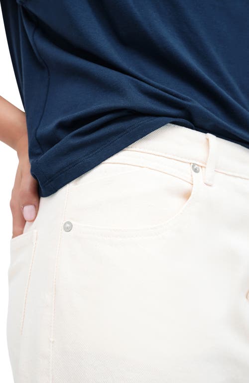 Marcella Whitlock High Waist Cuff Straight Leg Jeans In Off White
