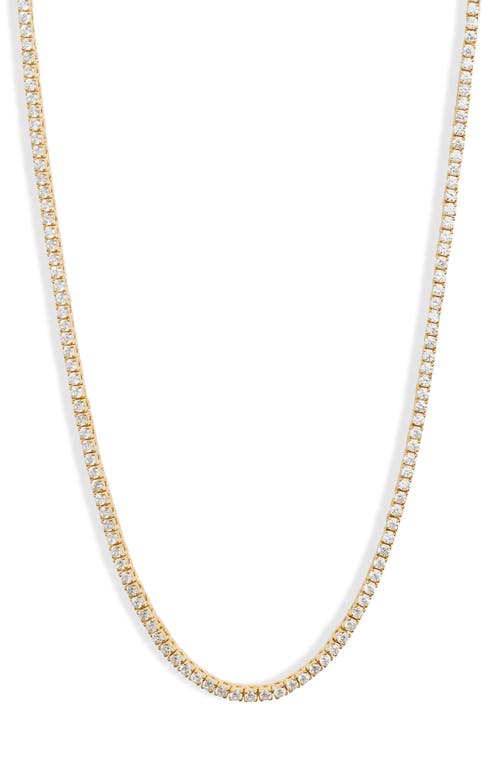 Shop Shymi Classic Tennis Necklace In Gold/white