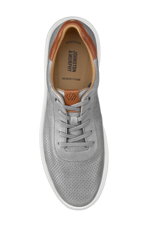 Johnston & Murphy Men's Anders Perfed U-throat Sneakers In Gray Full Grain