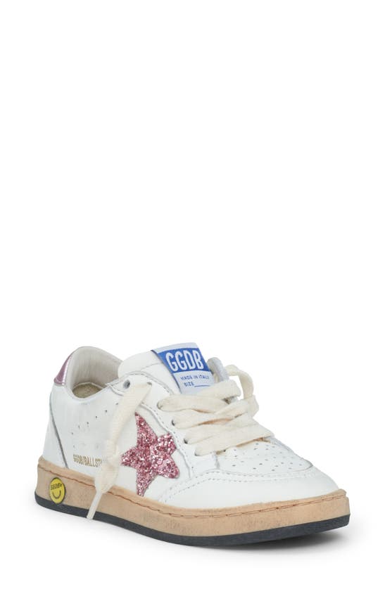 Golden Goose Ballstar Leather Lace-up Sneakers In White