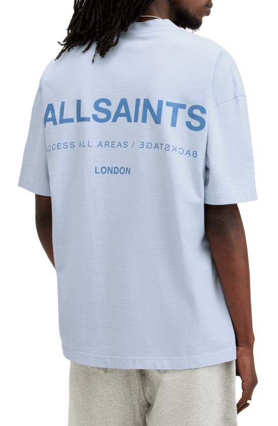 Shop Allsaints Access Oversize Graphic T-shirt In Bethel Blue