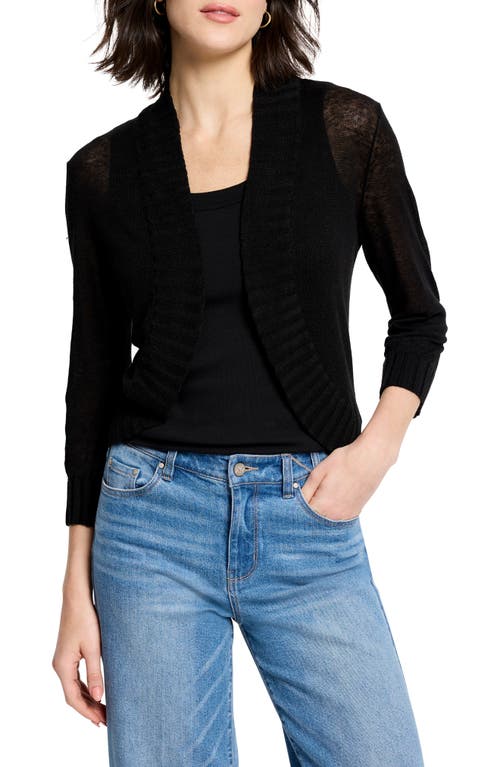 Nic + Zoe Nic+zoe Linen Blend Bolero Cardigan In Black